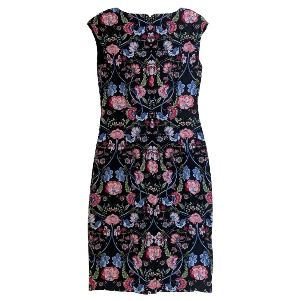 Vince Camuto Baroque Floral Shift Dress Sz 8 - Picture 4 of 7
